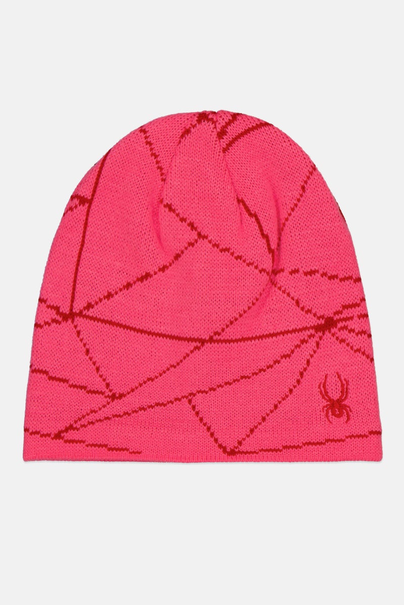 Spyder Kids Girl Brand Logo Beanie, Neon Pink - Image 1