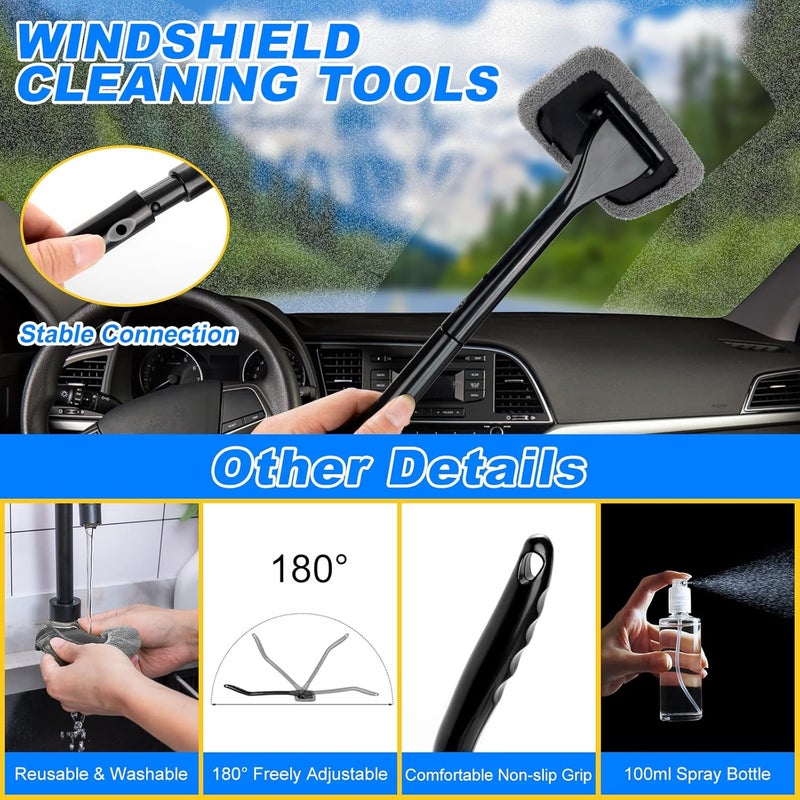 AUTODECO 41Pcs Car Cleaning Wash Kit Interior Detailing Cleaner Kit with High Power Handheld Vacuum, Collapsible Bucket, Windshield Tool, Snow Shovel, Tire Brush, Complete Car Care Tools, Black - Image 3