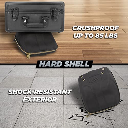 CASEMATIX Hat Travel Case for up to 3 Baseball Caps with Crush-Resistant Hard Shell Outer, Metal Travel Carabiner and Comfortable Handle - Portable Hat Case Carrier for Travel and Hats Storage - Image 3