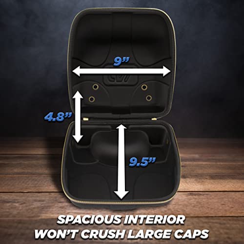 CASEMATIX Hat Travel Case for up to 3 Baseball Caps with Crush-Resistant Hard Shell Outer, Metal Travel Carabiner and Comfortable Handle - Portable Hat Case Carrier for Travel and Hats Storage - Image 4
