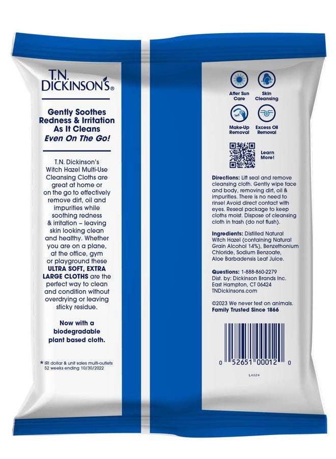 T.N. Dickinson's مناديل تنظيف متعددة الاستخدامات من هازل الساحرة الجديدة، واضحة، 25 قطعة - Image 4