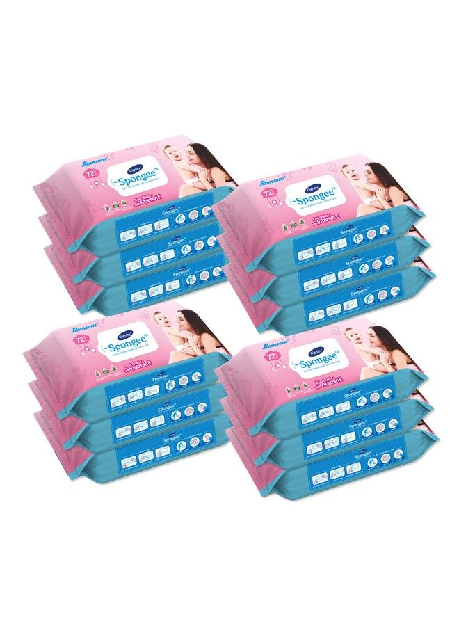 dignity Spongee Baby Wet Wipes 150 X 200 Mm 72 Wipes Pack (White 864 Wipes)Pack Of 12 - Image 1