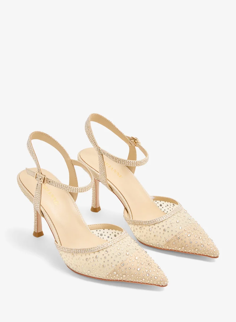 LORIANNE  Jeena - Crystal  pumps Ankle Strap for Women | Best Price UAE