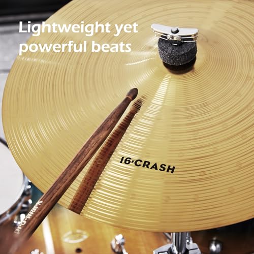 Ermaoren Cymbal Pack, 5 Pieces Drum Cymbals Set,14" Hi Hat Cymbals, 16" Crash and 18" Crash Cymbals, 20" Ride Cymbals for Drums Set - Image 5