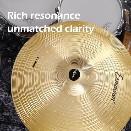 Ermaoren Cymbal Pack, 5 Pieces Drum Cymbals Set,14" Hi Hat Cymbals, 16" Crash and 18" Crash Cymbals, 20" Ride Cymbals for Drums Set - Image 3