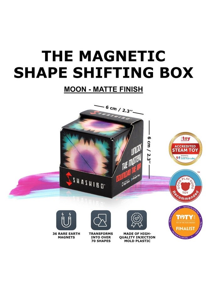شاشيبو صندوق SHASHIBO المتغير الشكل - مكعب مغناطيسي STEM يتحول إلى أكثر من 70 شكلًا، حمل تطبيق Fun in Motion Toys للجوال (القمر) - Image 2