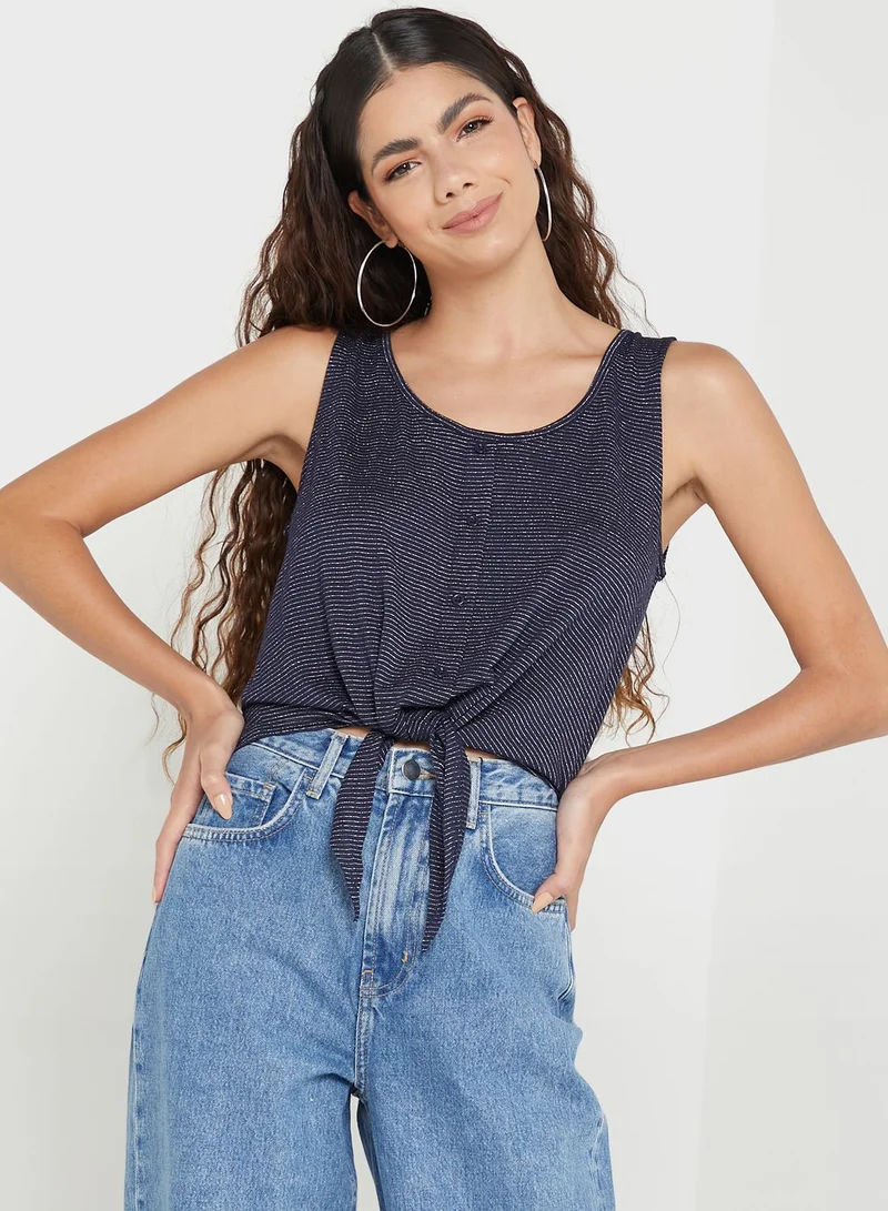 ONLY Knot & Button Detail Top