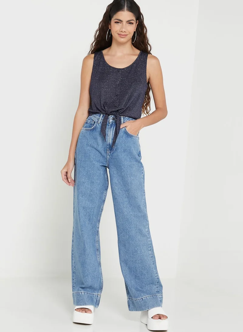 ONLY Knot & Button Detail Top