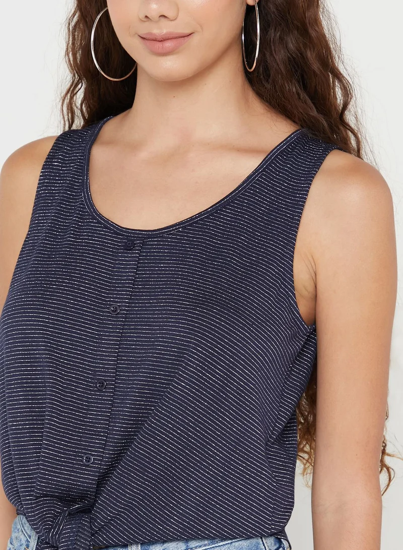 ONLY Knot & Button Detail Top