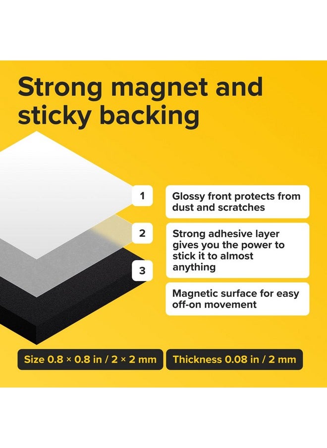 X-bet MAGNET - Hyper-Sticky Magnets with Adhesive Backing - Strong Magnetic Squares for Whiteboard, Fridge, Crafts - Easy to Cut Stickers for Planning and Organization - 110pcs - Image 1