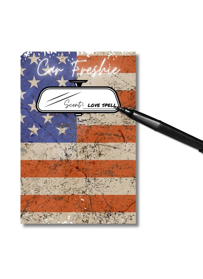 Lashicorn Car Freshie Insert Cards | 50 Pk 4X6” American Flag Patriotic Manly, Fits In 5X7” For Holographic Bags Freshie Scent Label Care Instruction Cardstock  - Image 5