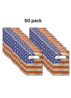 Lashicorn Car Freshie Insert Cards | 50 Pk 4X6” American Flag Patriotic Manly, Fits In 5X7” For Holographic Bags Freshie Scent Label Care Instruction Cardstock  - Image 3
