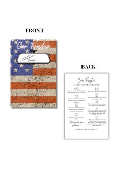 Lashicorn Car Freshie Insert Cards | 50 Pk 4X6” American Flag Patriotic Manly, Fits In 5X7” For Holographic Bags Freshie Scent Label Care Instruction Cardstock  - Image 2