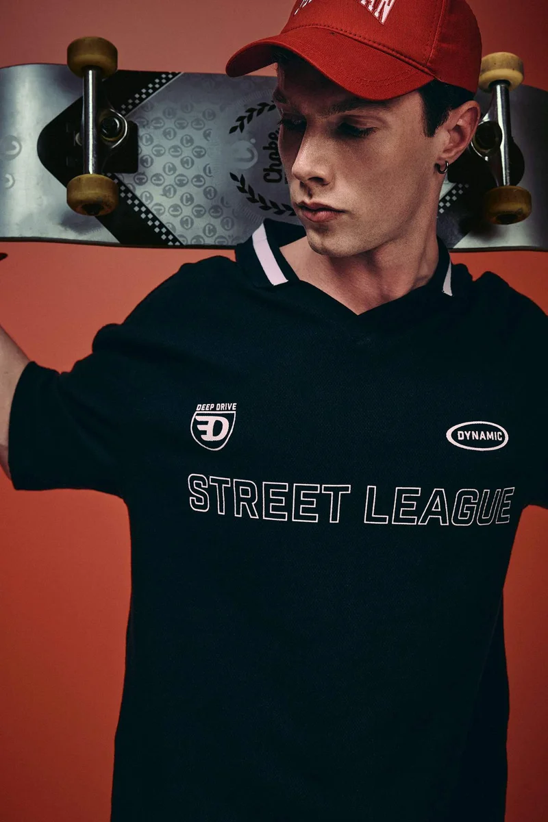 ديفاكتو Loose Fit Polo Collar Polo T-Shirt