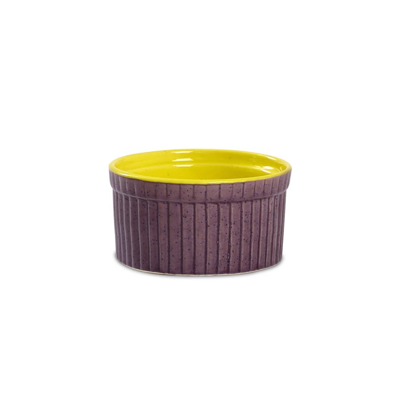 Caffeine Caffeine Ceramic Handmade purple and yellow ramekins Bowl- (Set of 8) - Image 3