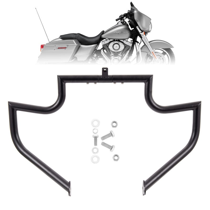 Kinglemc Crash Bar Engine Guard Highway Bar for Harley Davidson Touring Road Glide Road King Street Glide Electra Glide CVO and Trike Models 0925Black