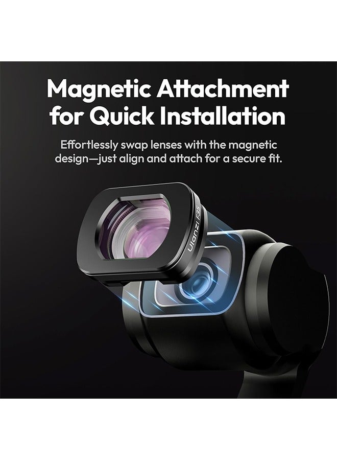 ULANZI F35 Pocket 3 Wide Angle Lens, 112° Wide-Angle Lens Compatible with DJI Osmo Pocket 3 Accessories, Magnetic Attach/Double-Sided Coated/HD Optical Glass - Image 4