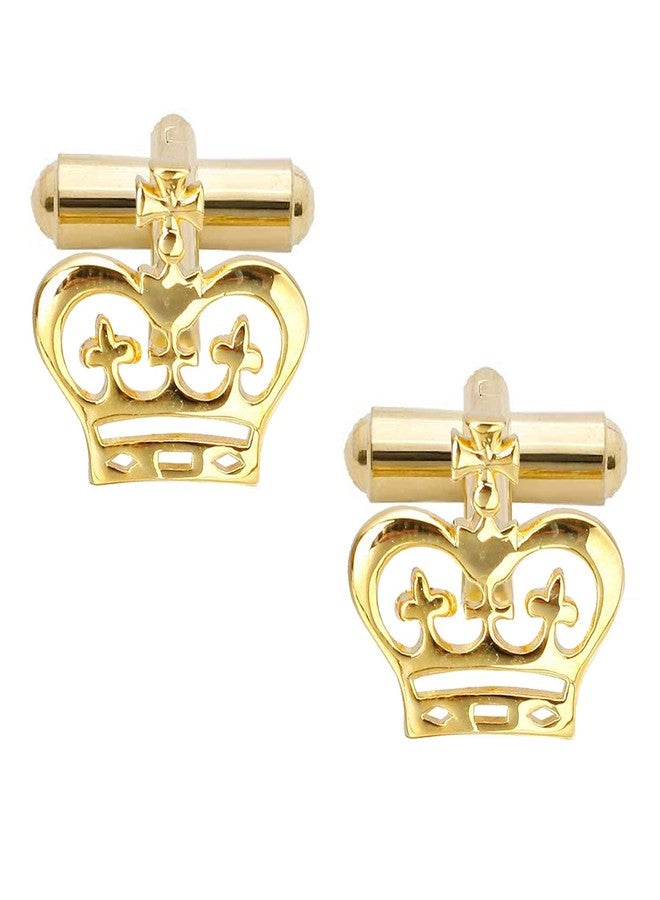 Okos Gold Plated Men'S Jewellery Combo Of 3 Alloy Tie Pins, 1 Cufflinks, 2 Indo Western Lapel Pin Brooch Studded With Multi Colour (Blue;White) Crystal Stones For Girls And Women CO1000392 - Image 3