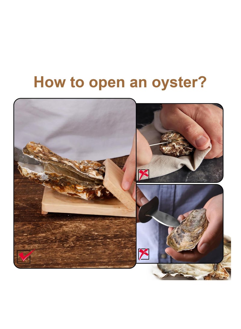 Suntown Oyster Shucking Clamp, Shucker Tool Wood Oyster Holder, Opener Shucking Block, Wooden Seafood Shucking Clip, Z-shaped Design, Multifunctional Tool, for Kitchen Home Outdoor Barbecue Camping (3PCS) - Image 5