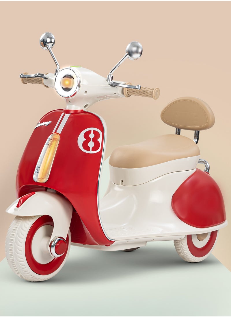 BAYBEE Vespa Battery Operated Bike for Kids, Ride on Toys Kids Bike Scooty with Light & Music Baby Bike Rechargeable Battery Bike Electric Bike for Kids to Drive 1 to 3 Years Boy Girl  - Image 1