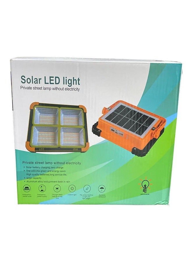 100W Battery Operated LED Flashlight, Solar Powered LED Flashlight, Portable Camping Light with 4 Light Modes, Battery Powered Flashlight for Garage, Camping, Fishing, Emergency - Image 3