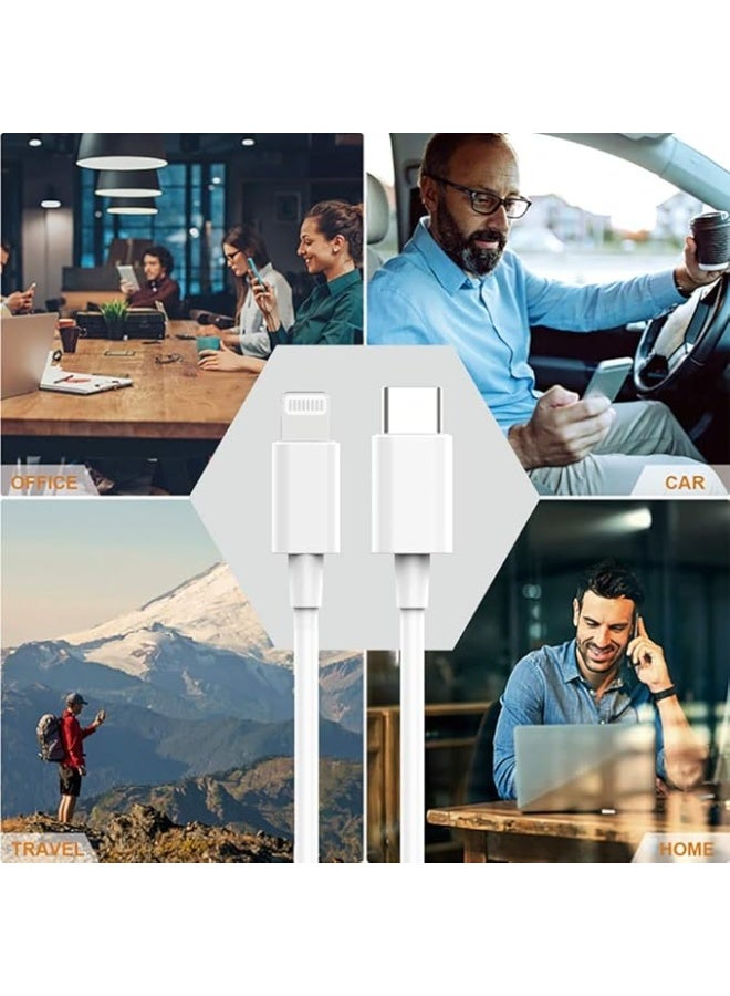 2M USB-C to Lightning Cable, Fast Charging Cord Compatible with iPhone 13/12/11/X Series, iPad, AirPods - Image 2
