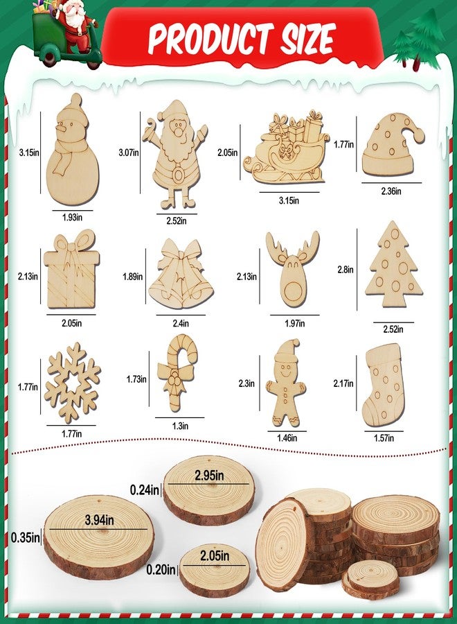 AuroTops Christmas Crafts for Kids, Christmas Wooden Painting Kit Glow in the Dark Christmas Ornaments, Wood Slice Arts & Crafts Activities Kits Christmas Bulk Party Favors for Kids 5 6 7 8 9 10 11 12 - Image 3