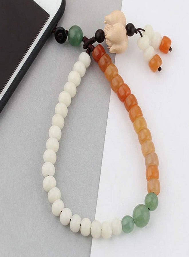 UKCOCO Phone Wrist Strap Chinese Style Bead Jade Wrist Lanyard Cellphone Chain Holder Hand Charm Mobile Phone Hanging - Image 4