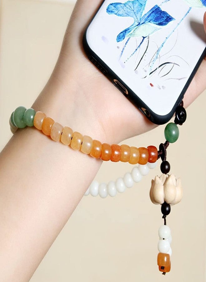 UKCOCO Phone Wrist Strap Chinese Style Bead Jade Wrist Lanyard Cellphone Chain Holder Hand Charm Mobile Phone Hanging - Image 2