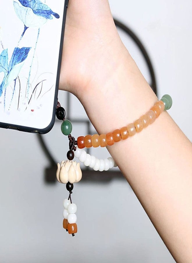 UKCOCO Phone Wrist Strap Chinese Style Bead Jade Wrist Lanyard Cellphone Chain Holder Hand Charm Mobile Phone Hanging - Image 3