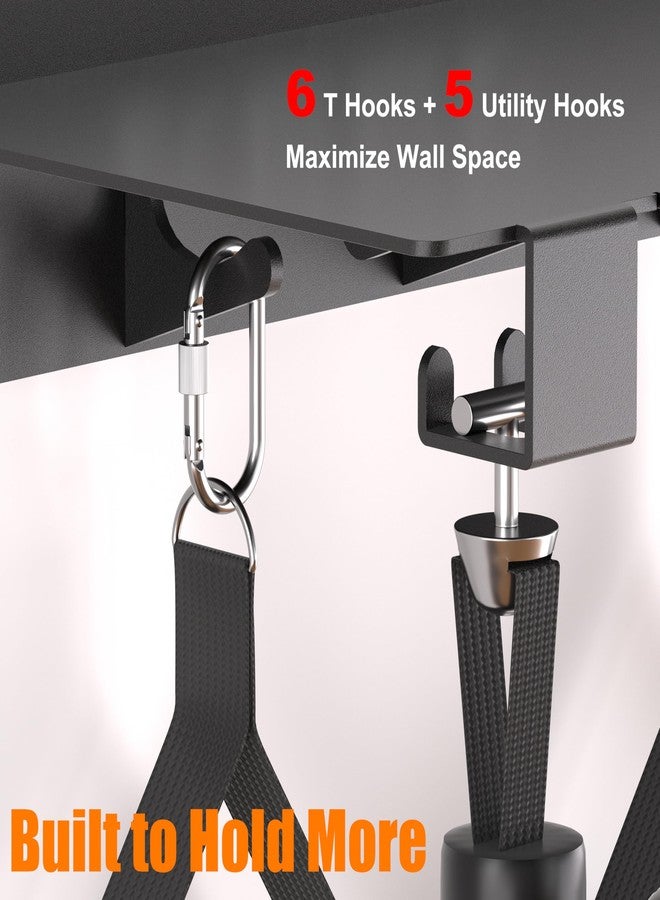 TRUSOON Tonal Accessories Shelf, 16.76" Heavy Duty Steel Wall Mounted Floating Storage Rack with T-Bracket Lock Hangers, Compatible with Various Home Gym Accessories, Black - Image 3