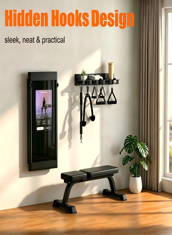 TRUSOON Tonal Accessories Shelf, 16.76" Heavy Duty Steel Wall Mounted Floating Storage Rack with T-Bracket Lock Hangers, Compatible with Various Home Gym Accessories, Black - Image 4