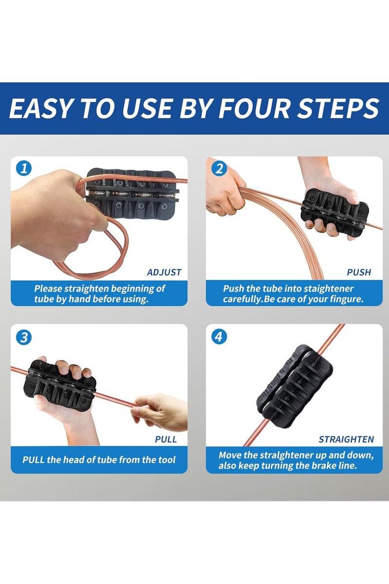 3/16 Inch Tubing Straightener, Handheld Brake Line Tube Straightening Tool for Fuel Line Copper Aluminum Steel Coils - Image 5