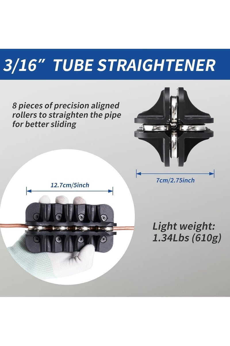 3/16 Inch Tubing Straightener, Handheld Brake Line Tube Straightening Tool for Fuel Line Copper Aluminum Steel Coils - Image 2