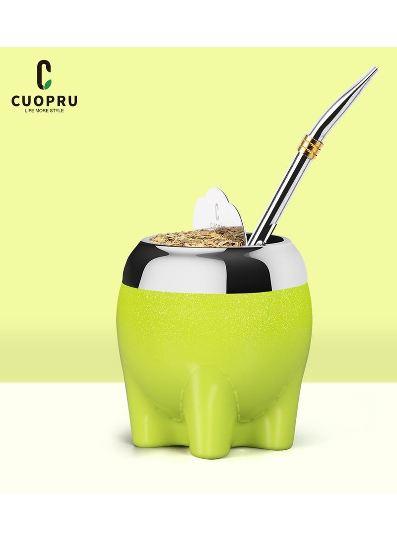 CUOPRU Stainless steel Argentine yerba mate tea cup, yerba mate tea cup, cute elephant shape, with filter - Image 1