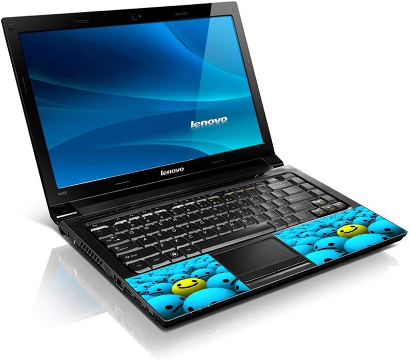 إل أس أس غطاء جلد لابتوب 17-17.3 بوصة مع نقش وجه سعيد ملونة لـ HP وDell وLenovo وApple وAsus وAcer وCompaq - يناسب 16.5 و17 و17.3 و18.4 و19 بوصة (وسادتان للمعصم مجانًا) - Image 2
