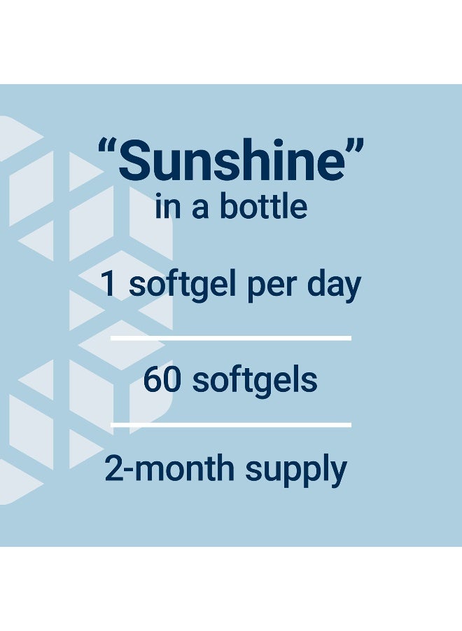 لايف إكستنشن فيتامين D3 125 ميكروغرام (5000 وحدة دولية) - دعم صحة العظام، أداء الدماغ، الجهاز المناعي - خالي من الجلوتين، خالي من الجينات المعدلة - مرة واحدة يوميًا، مُوفر لمدة شهرين، 60 كبسولة صلبة - Image 2