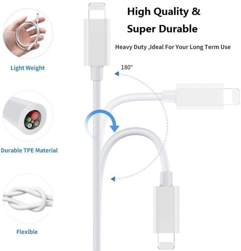 esbeecables [Apple MFi Certified] Aux Cord for iPhone, Lightning to 3.5 mm Headphone Jack Adapter for Car Stereo Compatible with iPhone 14 13 12 11 XS XR X 8 7 to Car Home Stereo Speaker Headphone, White - Image 3