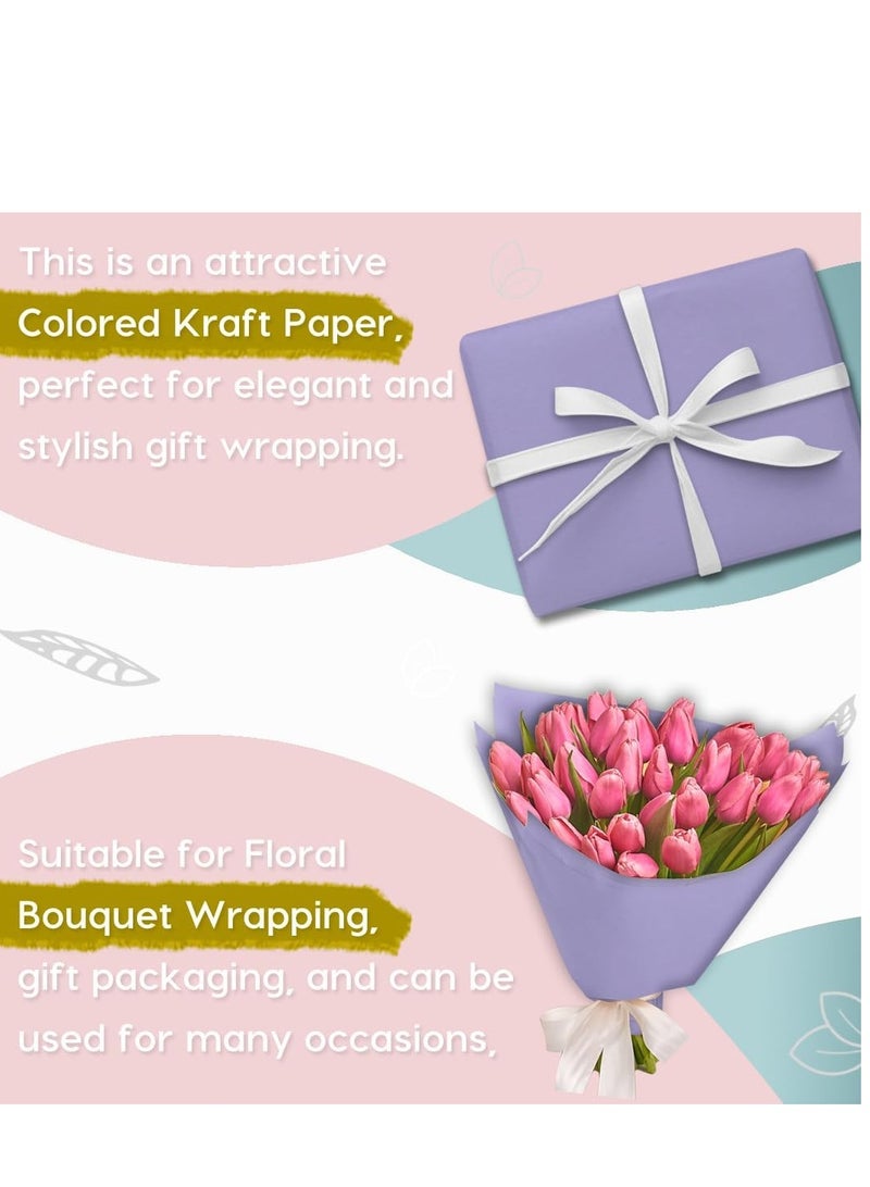 Kraft Gift Wrapping Paper Roll Purple 78.7cm x 5m - Image 2