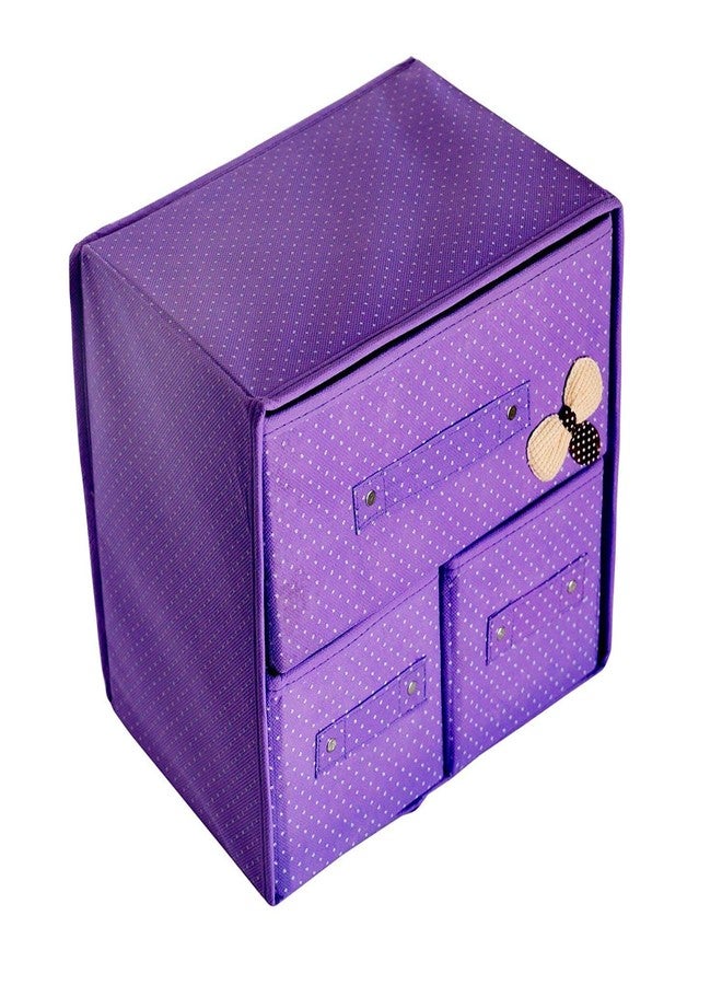 EBOFAB 3-Drawer Storage Fabric Foldable Organizer,Cosmetics Closet Organizer Makeup Cosmetics Storage Box(Multicolour) - Image 3