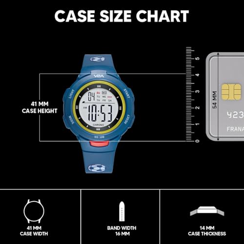 V2A Digital Watch Resistant Blue Color Football Theme Sports Watch for Boys - Image 4