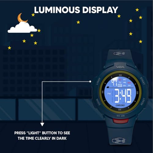 V2A Digital Watch Resistant Blue Color Football Theme Sports Watch for Boys - Image 5