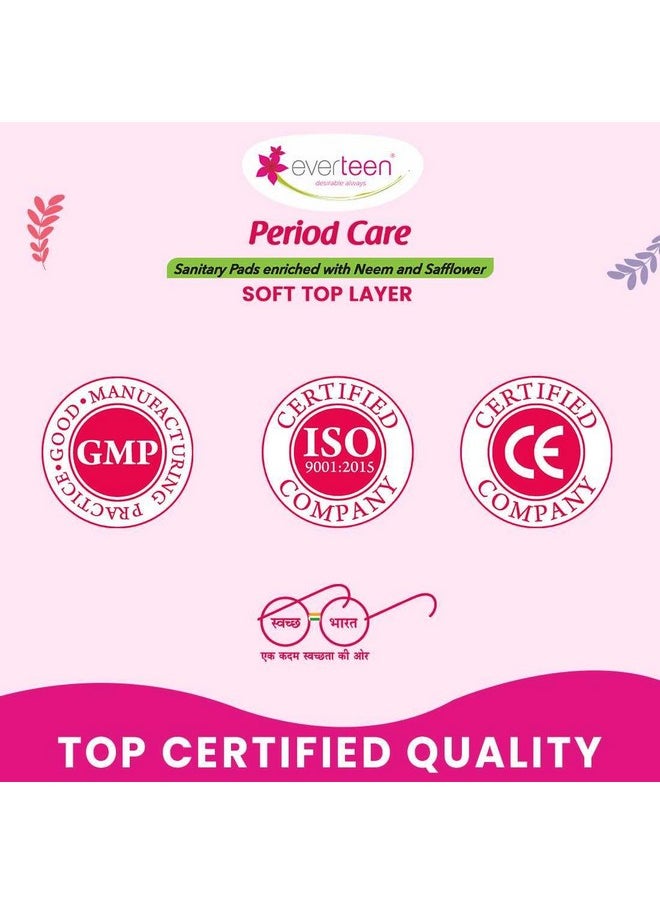 everteen Period Care Xl Soft 40 Sanitary Pads Enriched With Neem And Safflower For Medium Flow - 1 Pack (40 Pads)  - Image 5