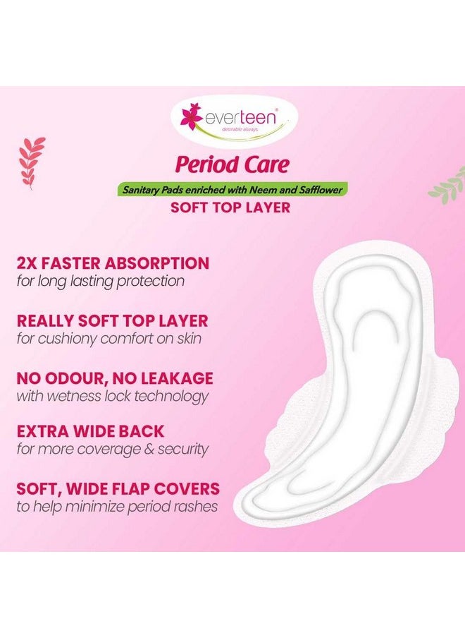 everteen Period Care Xl Soft 40 Sanitary Pads Enriched With Neem And Safflower For Medium Flow - 1 Pack (40 Pads)  - Image 3
