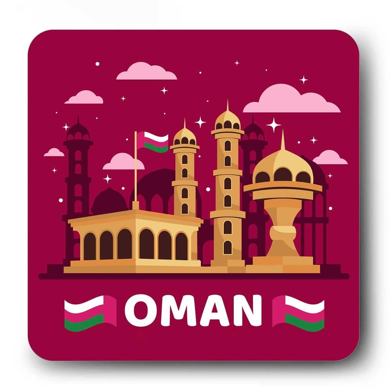 Giftcart Giftcart Essence of Oman Multicolor Fridge Magnet Travel Souvenir Multicolor Fridge Magnet for Kitchen Refrigerator Office Door Decoration Fridge Magnets Travel Souvenir 9x9cm  - Image 1