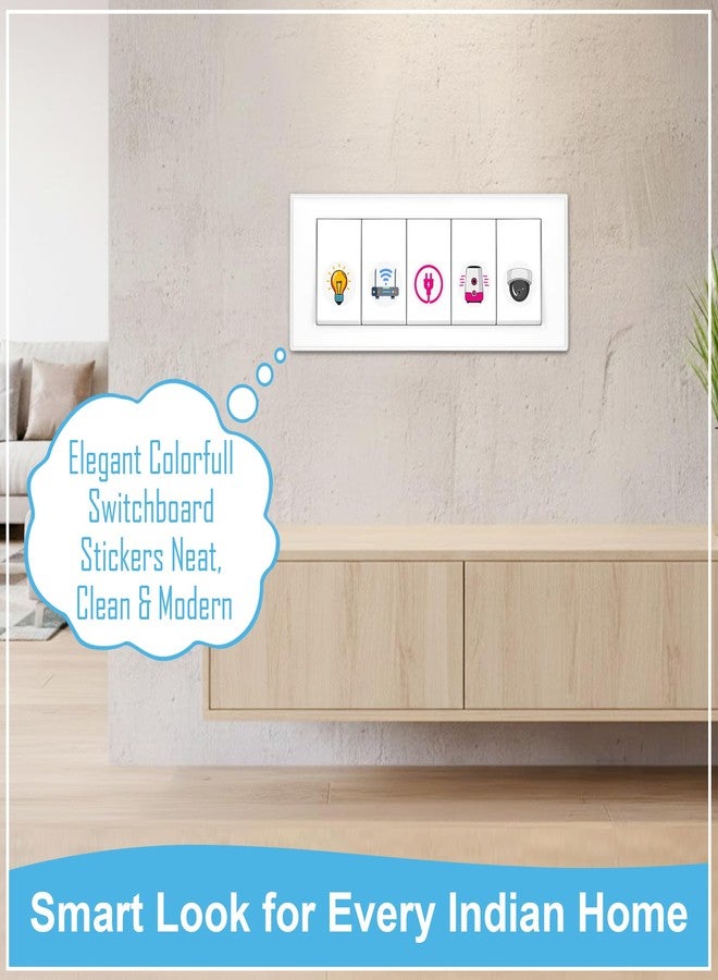 GLUN 600 Luxury Switch Board Stickers (60+ Designs), Premium Vinyl Decorative Switch Stickers for Home, Self Adhesive, Waterproof & Removable - Image 4