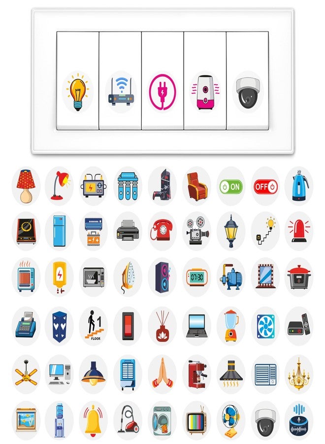 GLUN 600 Luxury Switch Board Stickers (60+ Designs), Premium Vinyl Decorative Switch Stickers for Home, Self Adhesive, Waterproof & Removable - Image 1
