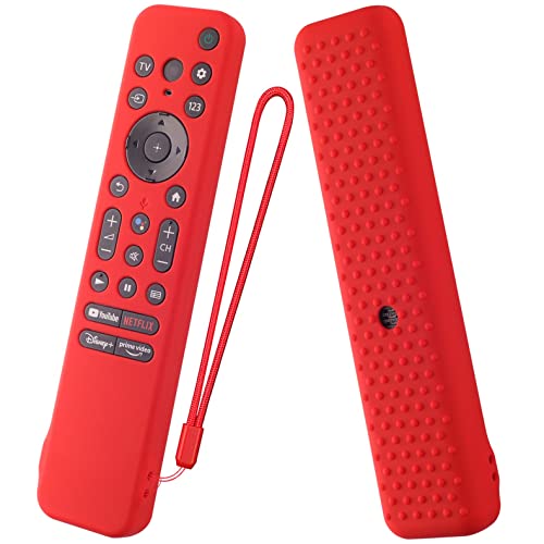AKSHFETH Silicone Cover for 7 inch Sony RMF-TX800U RMF-TX900U Voice Remote Contorl 2022, Anti-Shock Protective Case Compatible with Sony 4K Ultra HD TV X80K X90K X95K Series Remote(Red) - Image 1