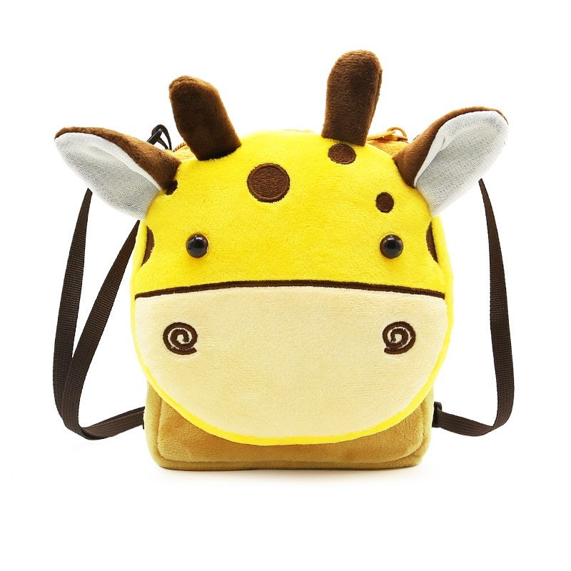 Plush Kids Crossbody Bag, Giraffe Animal Design, Soft Lightweight Shoulder Bag for Daily Outings - Image 1