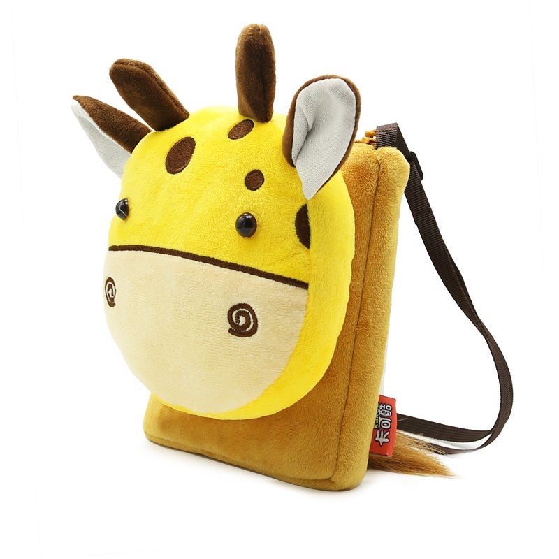 Plush Kids Crossbody Bag, Giraffe Animal Design, Soft Lightweight Shoulder Bag for Daily Outings - Image 2